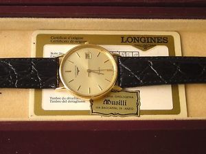 VINTAGE 90 LONGINES CLASSIC SOLID GOLD 18K/750 L156-2 WATCH, MEN´S, QUARTZ, BOX