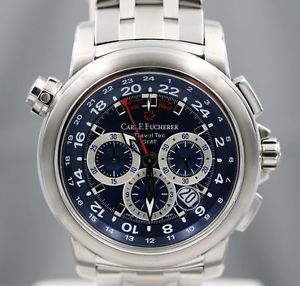 Carl F Bucherer TravelTec GMT Patravi Wrist Watch Chronograph