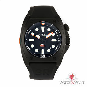 Bell & Ross Marine Diver Instrument 1000m  Watch BR02-20-S Carbon black Dial Aut