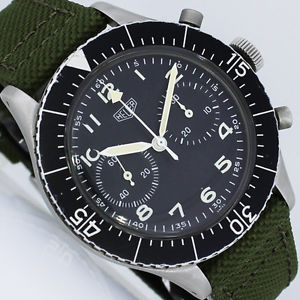 HEUER BUND BUNDESWEHR FLYBACK CHRONOGRAPH MILITARY 43mm UHR Ref. 1550 SG