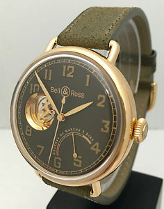 Bell & ROSS WW1 edición limitada 42mm 18K Or Rose Montre Hommes brww1-grm-pg