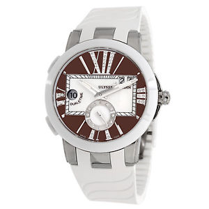Ulysse Nardin Executive Dual Time Watch 243-10-3/30-05 Steel brown Dial Automati