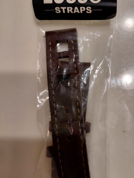 Lusso Straps Leather Watch Strap in Dark Brown with Contrast Stitching 20MM image 1