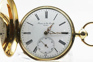 Perret & Cie Taschenuhr Gelbgold 585 Schlüsselaufzug  Schweiz um 1880