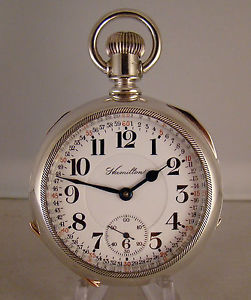 ANTIQUE HAMILTON 946 23j SOLID SILVER OPEN FACE 18s RAILROAD POCKET WATCH 1914'