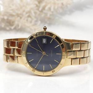 Geneve Herren Armbanduhr Quartz 750er Gelbgold Vollgold