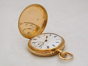 RARE GEORGE V HM 18ct GOLD FULL HUNTER POCKET WATCH 1910