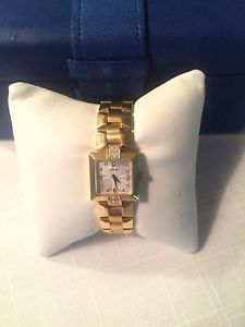 Ladies Concord La Scala 18k Yellow Gold Diamond Dial Bezel Swiss Quartz Watch
