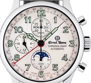Ernst Benz Watch - ChronoLunar 44 mm - Automatic  - MOP Dial - SS Polish Brac image 1