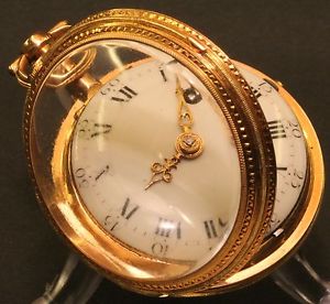deutsche Goldspindeltaschenuhr - á quatre couleur - B. Rudolph Quosig in Manheim