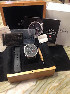 AUTHENTIC GLYCINE AIRMAN 7 COMPLETE SET WITH A 2ND RUBBER STRAP INCLUDED