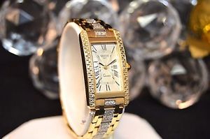 LADIES 14K YELLOW & WHITE GOLD 1.25 CARAT DIAMONDS GENEVE ITALY WATCH 61.1 GRAMS