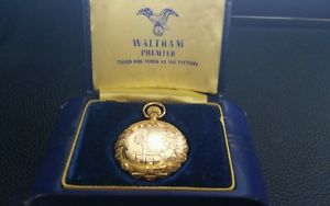 14k American Waltham Hunter Pocket Watch 11Jewels Roman Numerals USA model1890