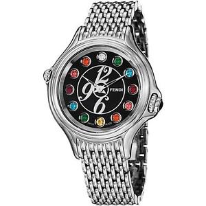 FENDI CRAZY CARATS WOMEN'S 38MM SILVER STEEL BRACELET & CASE WATCH F105031000T05 image 1