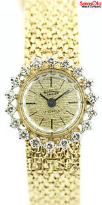 Vintage Continental Geneve 14K Solid Yellow Gold Diamond Bezel Women's Watch