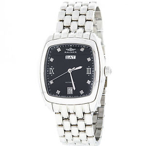 Armbanduhr almer Gryphon II Schweizer Schwarz Diamant automatisch Herren