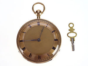 Antike 18K 750 Gold mechanische 1/4 Stunden Repetition Herren Taschenuhr um 1830
