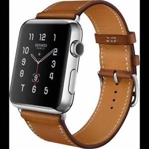 Authentic HERMES x APPLE Vaux Barenia Fovu Simple Tours 42mm Leather Strap Watch