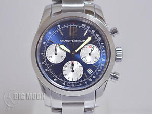 Girard-Perregaux Chronograph Chrono Sport 2000 4956 GP Silver Wristwatch Watch
