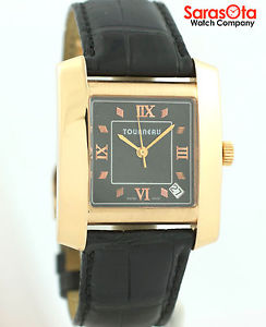 Tourneau 132101RL 18K Rose Gold Leather Rectangle Swiss Kinetic Men's Watch