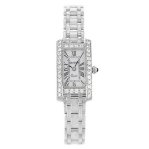 Slim Elegant 14K White Gold apx. 0.75CTW Diamond Bezel Women's Quartz Watch