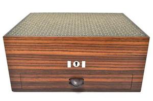 RARE Authentic HERMES Paris Wooden Wrist Watch Hard Trunk Case Storage LOCK Box