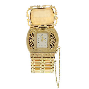 Emerson Vintage 14K Oro Amarillo De Cuerda Reloj Mujer
