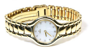 Ladies Ebel Beluga 866960 18k Yellow Gold White Mother of Pearl Diamond 73.92g