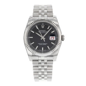 Rolex Datejust 116234 bksj Acero Inoxidable & 18K Oro Blanco Automático Hombres