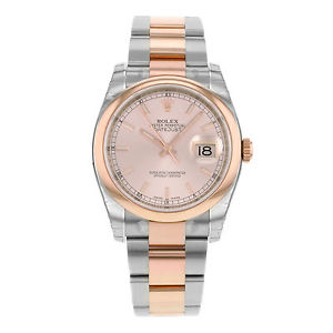 Rolex Datejust 116201 CHSO 18K Rosa Oro & Acero Reloj Automático De Hombre