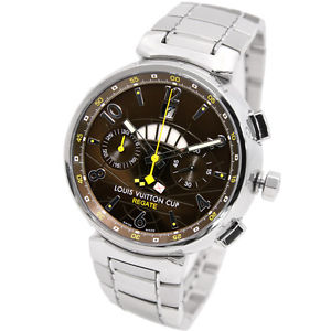 Auth LOUIS VUITTON Tambour Regate LV Cup Q1021 Automatic Watch F/S #46