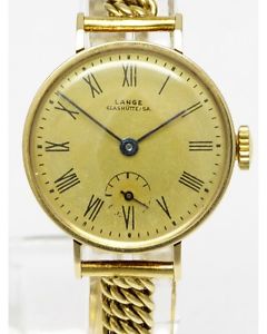 A. Lange &amp; Söhne Damenuhr Gelbgold mit Goldband Handaufzug 1941 23 mm Vintage image 1