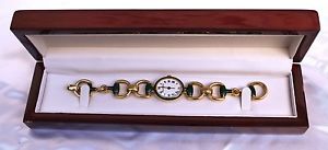 MAGNIFICENT 18K GOLD ENAMELED BUECHE GIROD AUTOMATIC LADIES SWISS WATCH