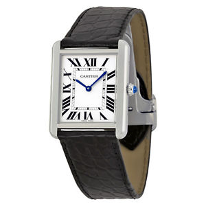 Cartier Solo Tanque W5200003 Acero Inoxidable Cuarzo Para Dama Reloj Pulsera