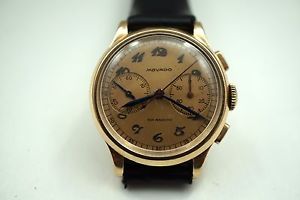 MOVADO CHRONOGRAPH 14K ROSE GOLD DATES 1940'S RARE ORIGINAL DIAL BUY IT NOW!!
