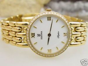 FESTINA Elégance Châtel - Exklusive DAMENUHR mit BRILLANTEN | 750er Gold