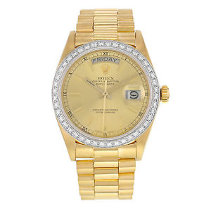 Rolex 18K Oro Giallo giorno-data 18048 Orologio Automatico Da Uomo con Su misura