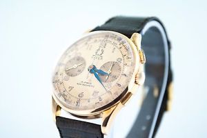 Rare Vintage Titus 18kt Rose Gold Chronograph Watch