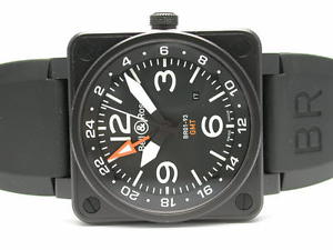 BELL & ROSS AVIATION BR01.93 GMT MATTE BLACK DIAL 46MM AUTOMATIC MENS WATCH