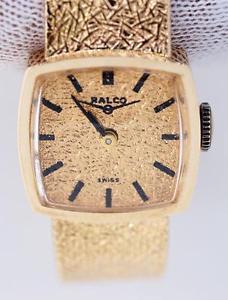 Glamorous Ladies Solid 14k Pink Gold RALCO Swiss Manual Wind Wrist Watch