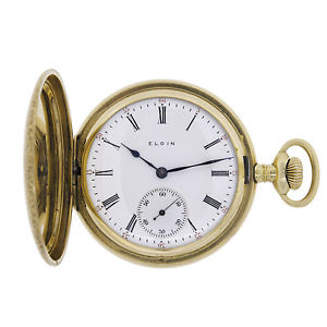 Elgin 14K Gelbgold Vintage Herren Taschenuhr