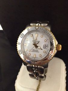 Bertolucci Divers Watch Date White Gold Bezel Automatic New 634
