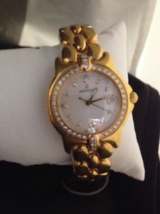 Bertolucci All 18k Gold Ladies Watch Diamond Dial Bezel Mop New