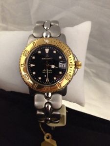 Bertolucci Watch Divers Date Gold Black Dial New 624 Steel
