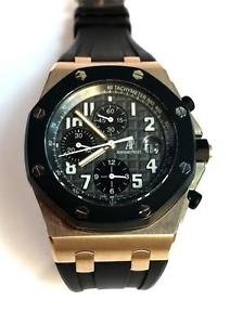 Audemars Piguet Royal Oak OffShore 18k RoseGold rubber clad automatic mens watch