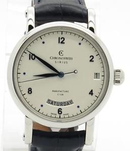 Chronoswiss Siruis CH1923 BL Day & Date Automatic Watch 40mm New + Box & Papers