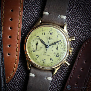 UNIVERSAL GENEVE 1940s 18K YELLOW GOLD OVERSIZED 38MM WATERPROOF UNI-COMPAX RARE