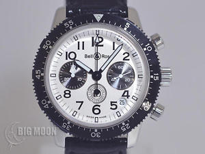 Authentic BELL & ROSS Classic PILOT-10TH-ANN Silver Aviation Wristwatch Watch