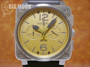 Authentic BELL & ROSS BR03-94HA-R Chronograph Gold Aviation Wristwatch Watch