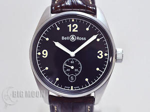 RARE Authentic Classic BELL & ROSS Vintage 123B Black Aviation Wristwatch Watch